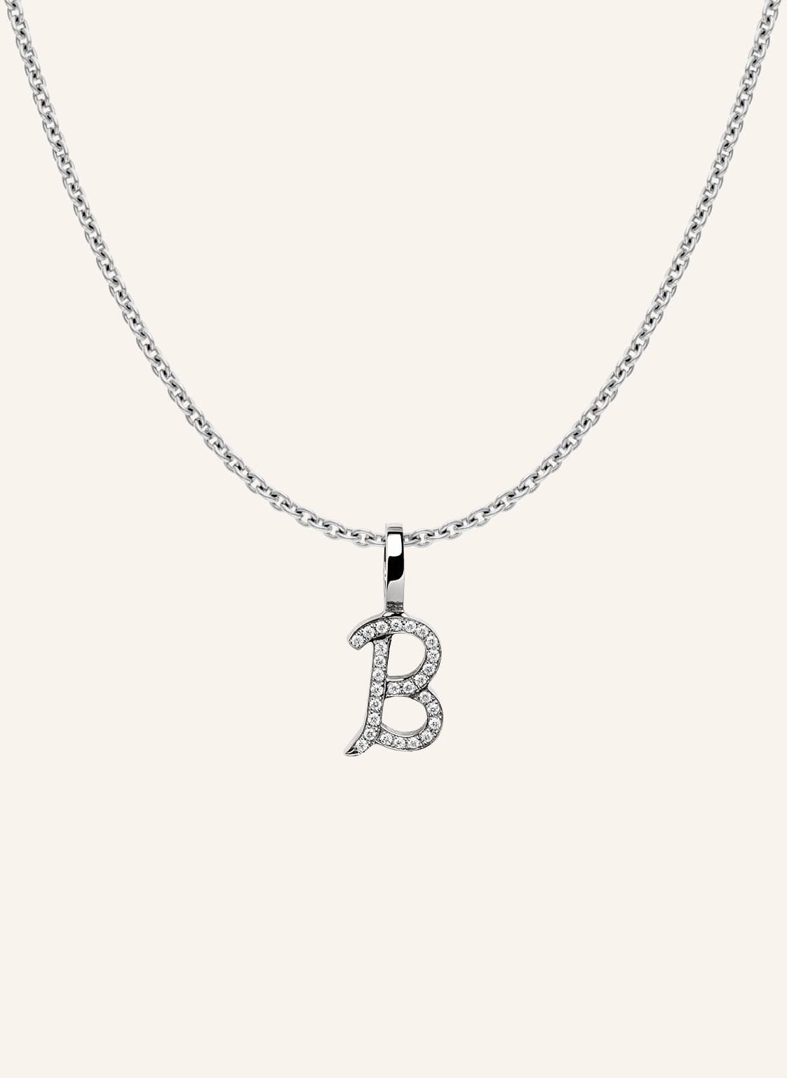 Cada Kette Tiny Diamond Letter B silber von CADA