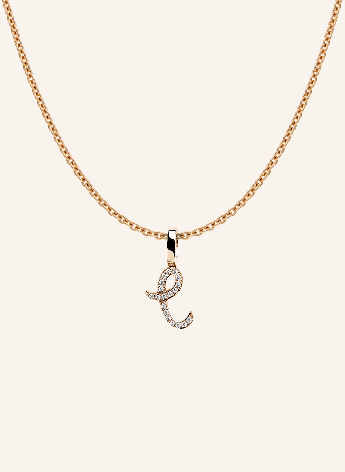 Cada Kette Tiny Diamond Letter C rosegold von CADA
