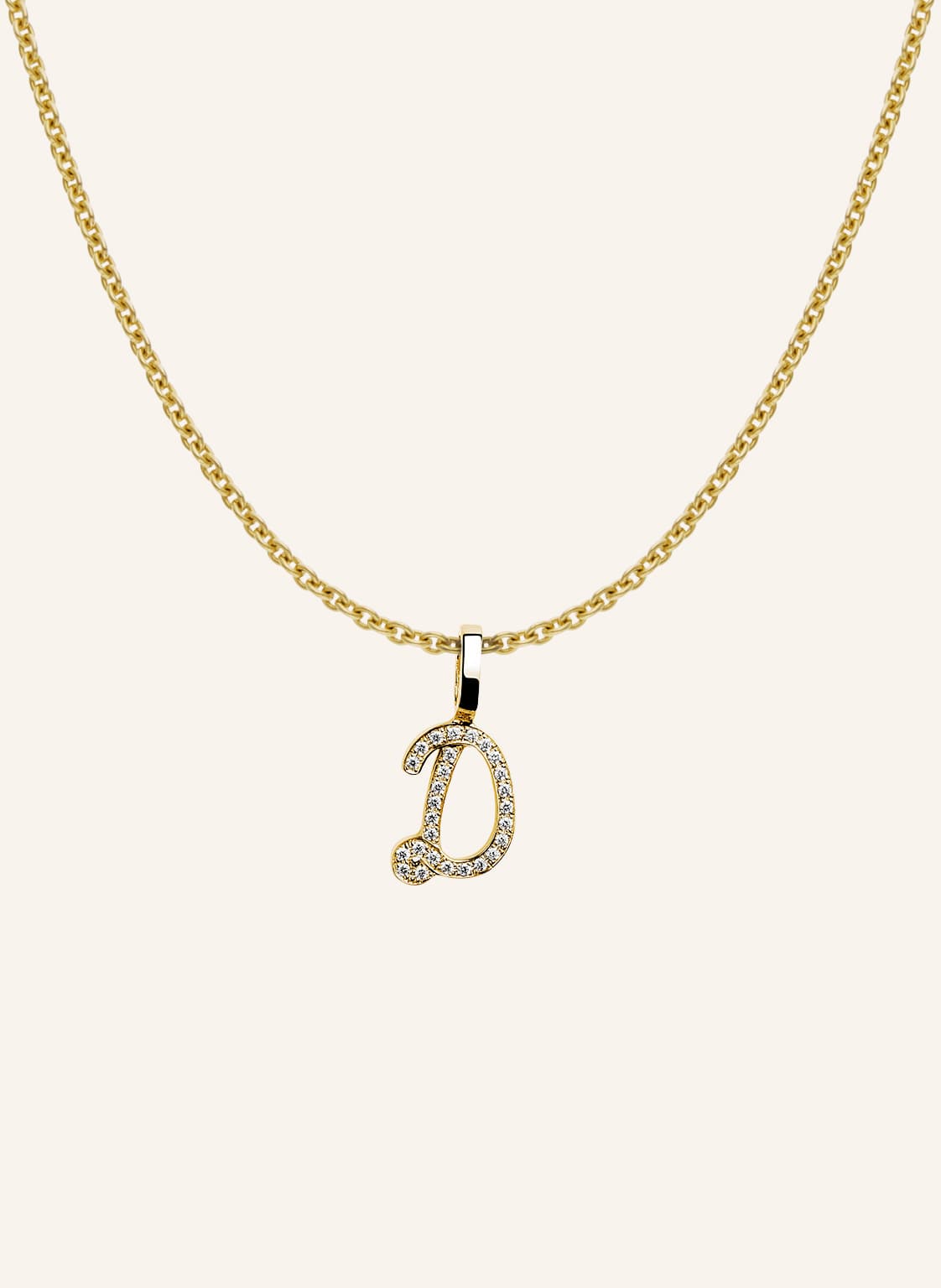 Cada Kette Tiny Diamond Letter D gold von CADA