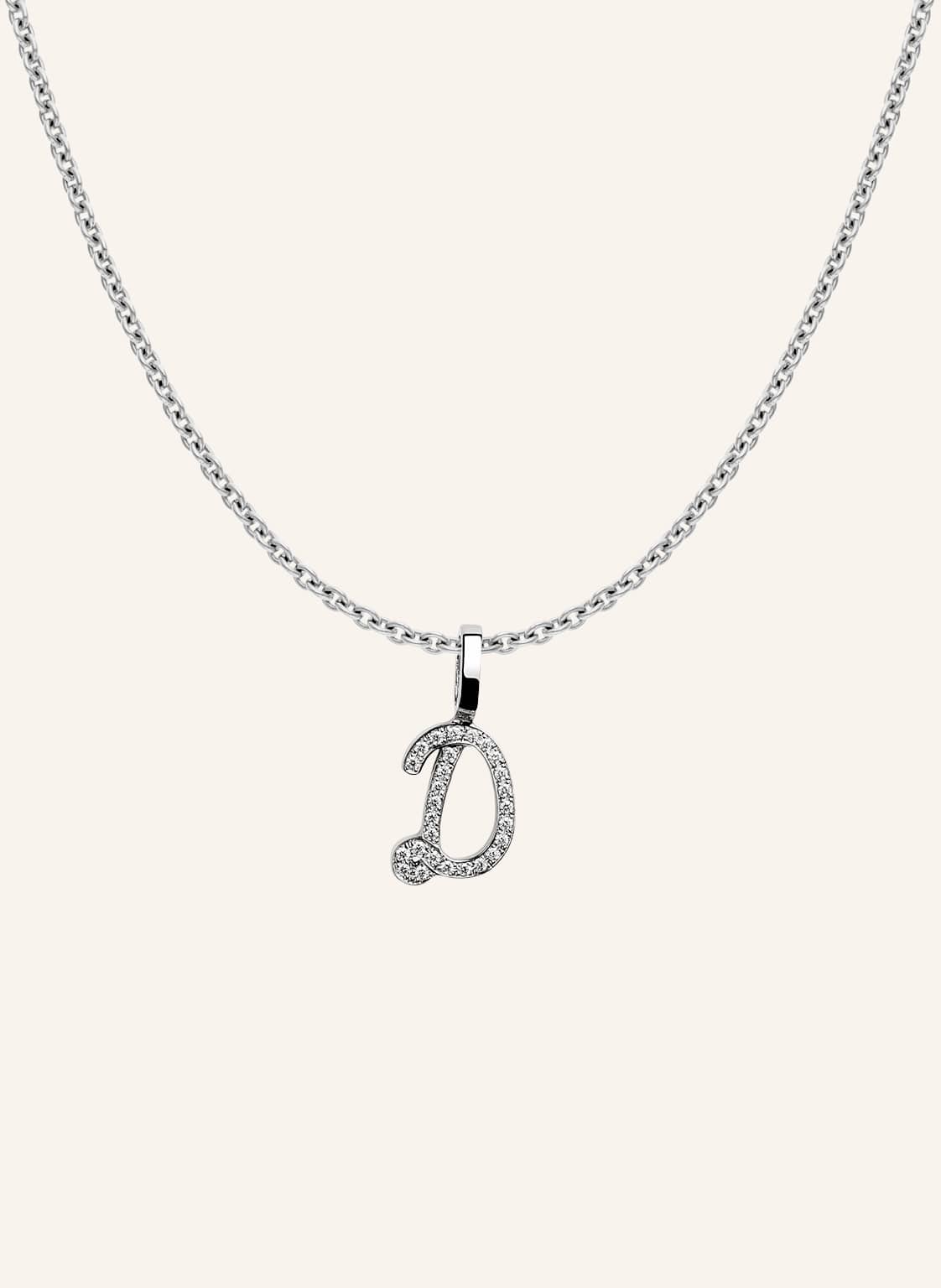 Cada Kette Tiny Diamond Letter D silber von CADA