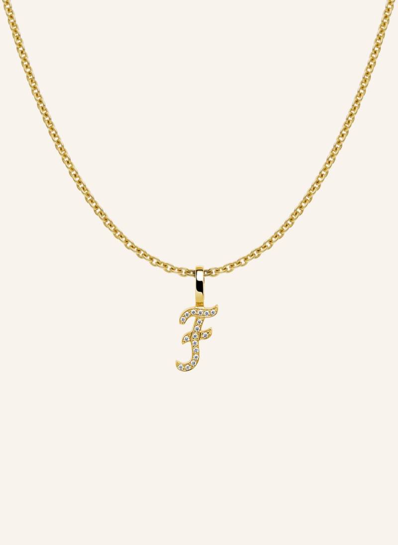 Cada Kette Tiny Diamond Letter F gold von CADA