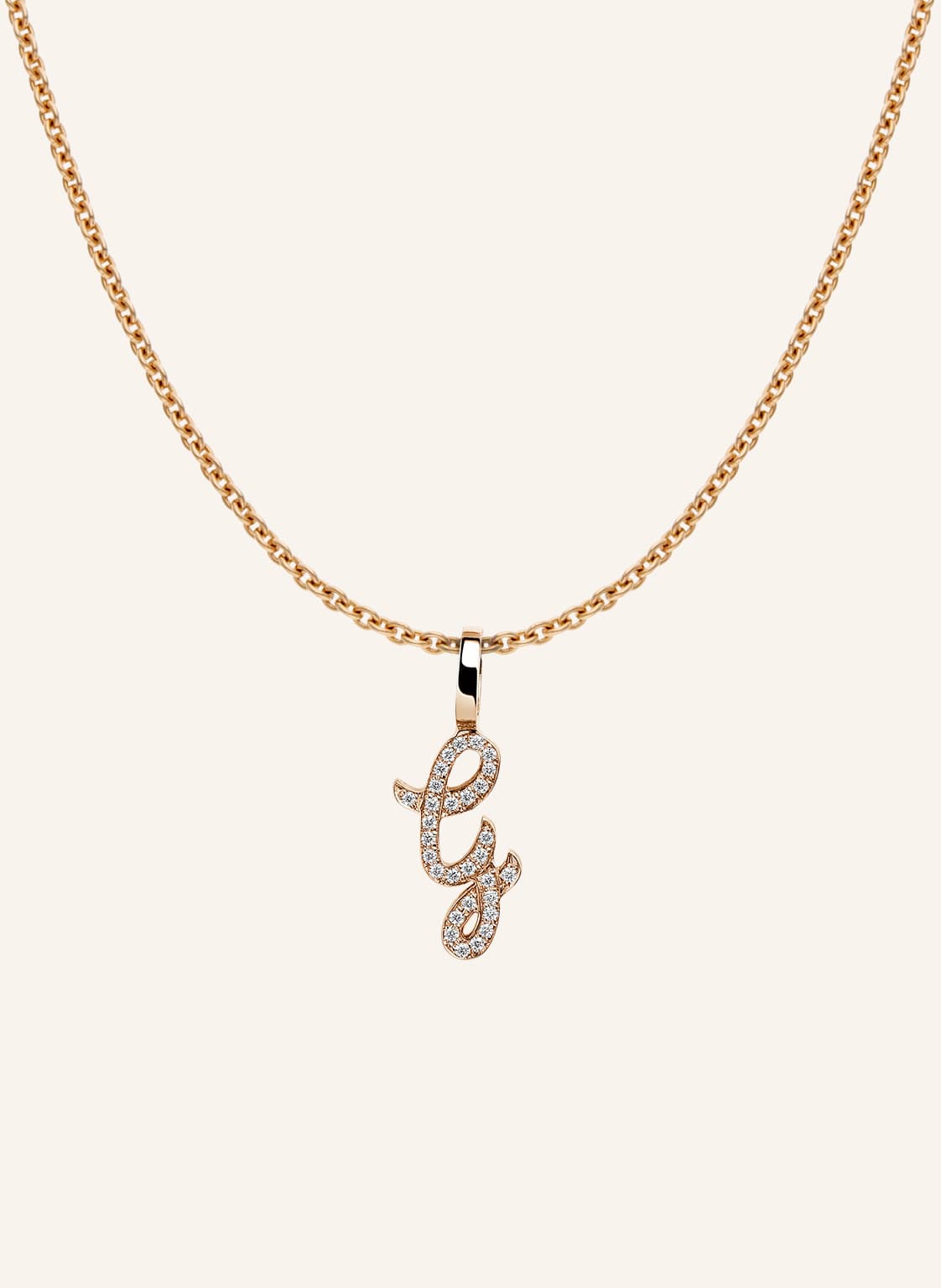 Cada Kette Tiny Diamond Letter G rosegold von CADA