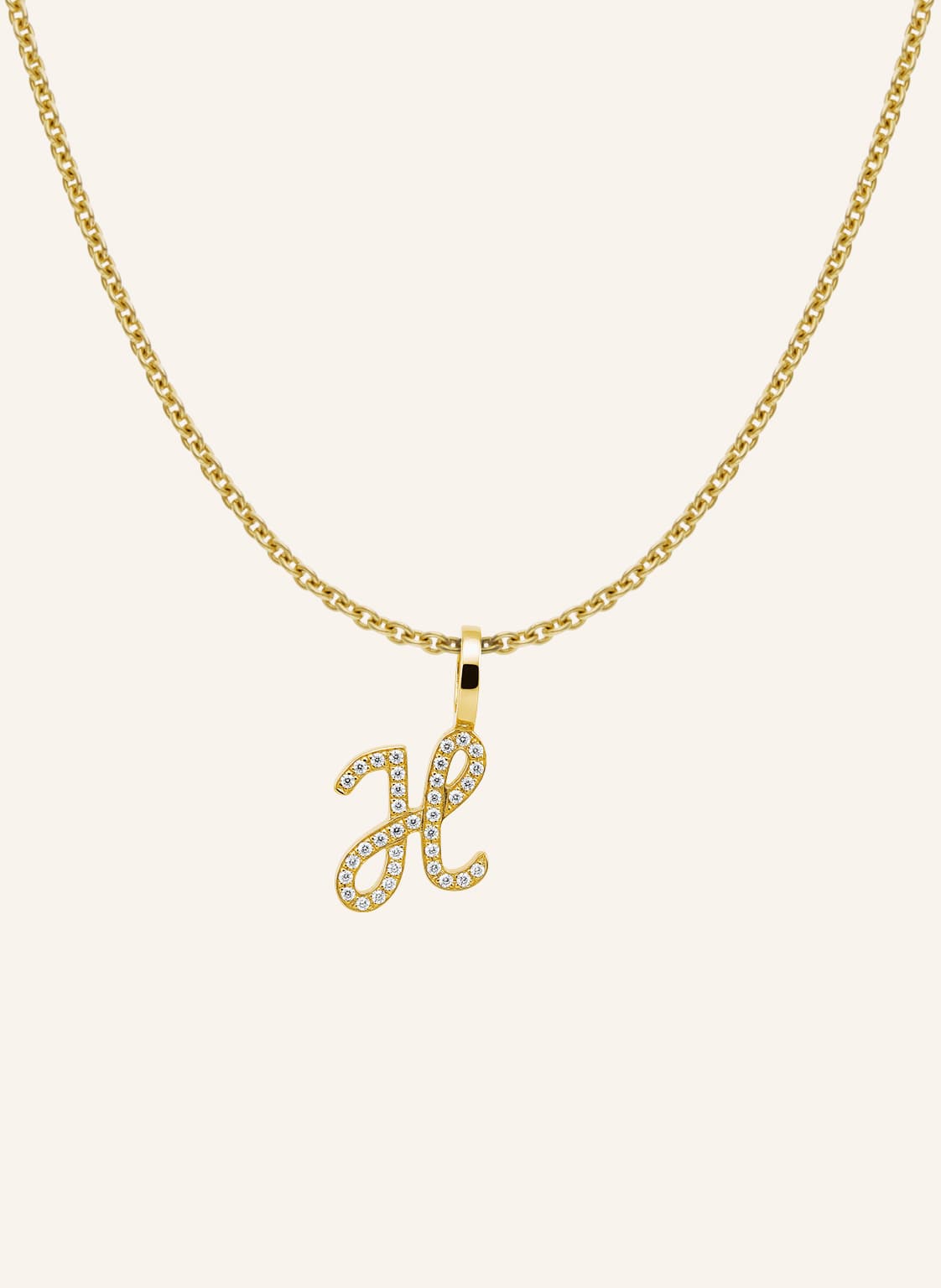 Cada Kette Tiny Diamond Letter H gold von CADA