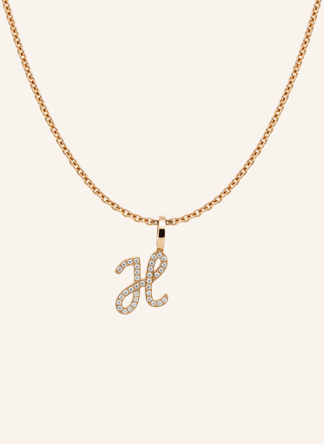 Cada Kette Tiny Diamond Letter H rosegold von CADA