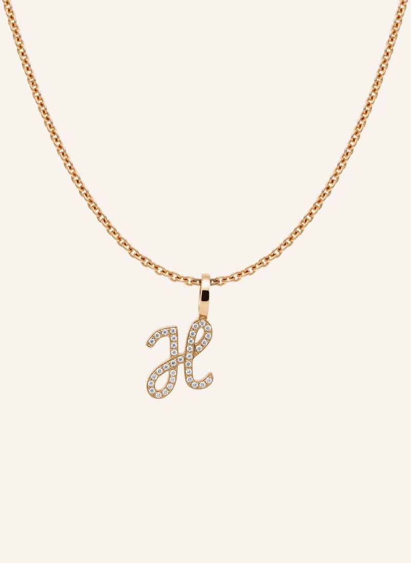Cada Kette Tiny Diamond Letter H rosegold von CADA
