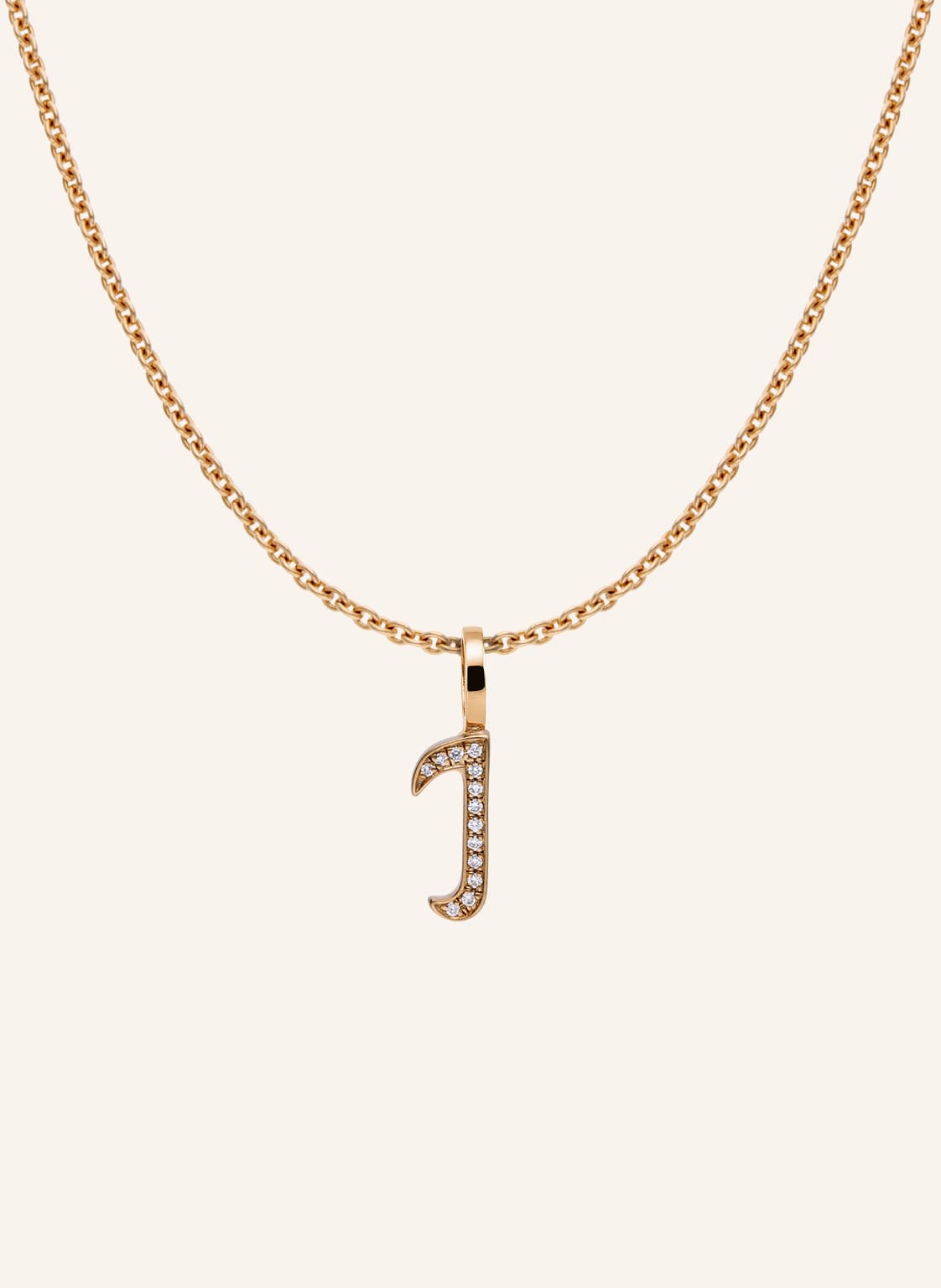 Cada Kette Tiny Diamond Letter I rosegold von CADA