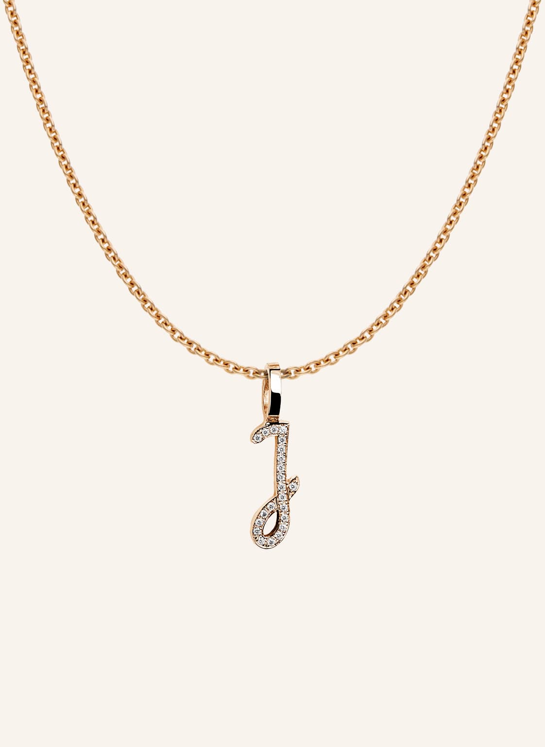 Cada Kette Tiny Diamond Letter J rosegold von CADA