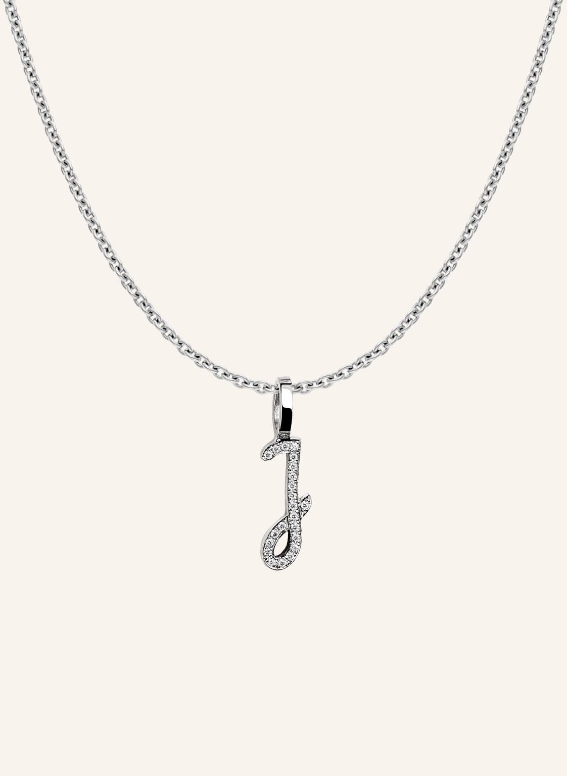 Cada Kette Tiny Diamond Letter J silber von CADA
