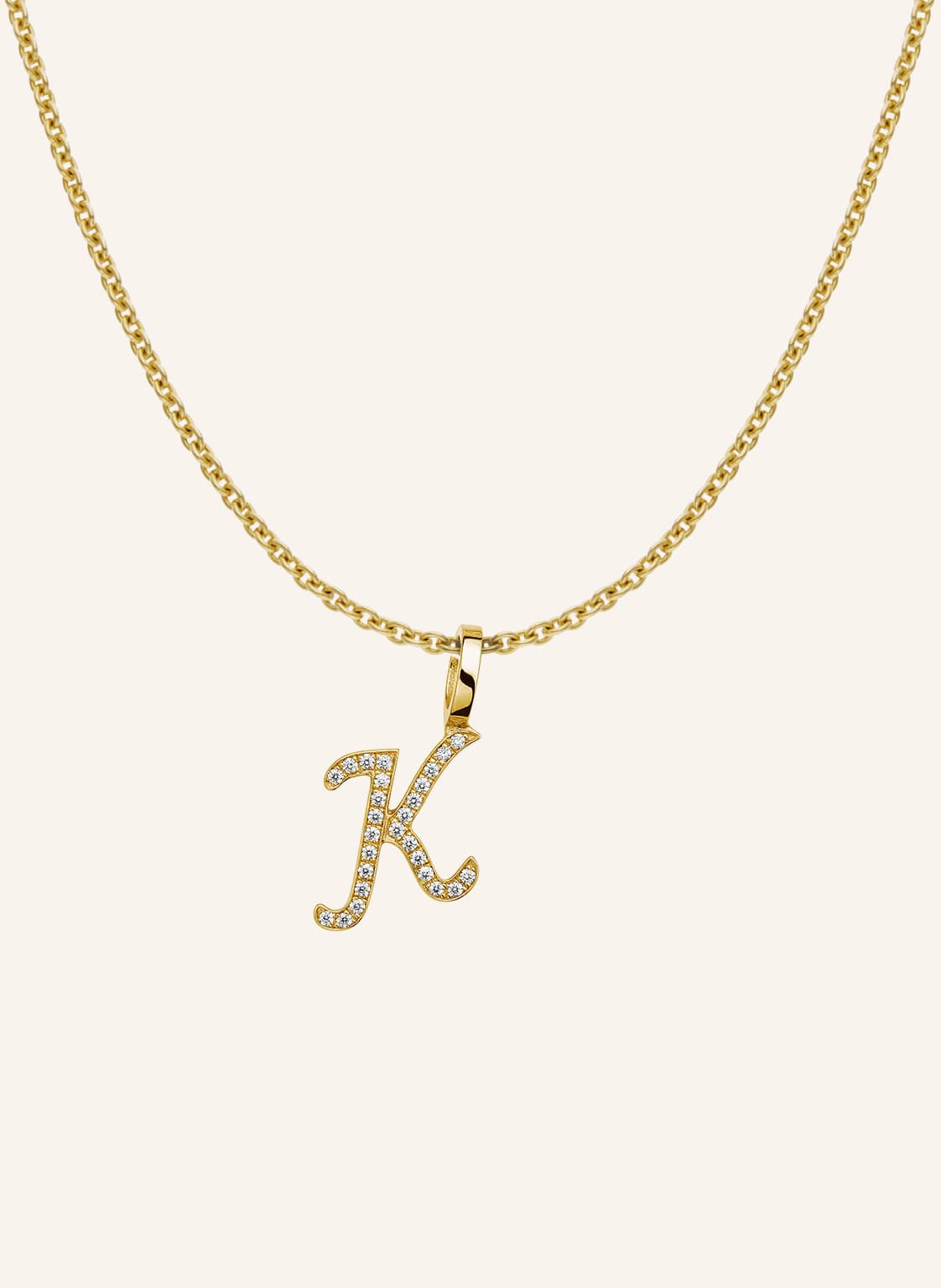 Cada Kette Tiny Diamond Letter K gold von CADA