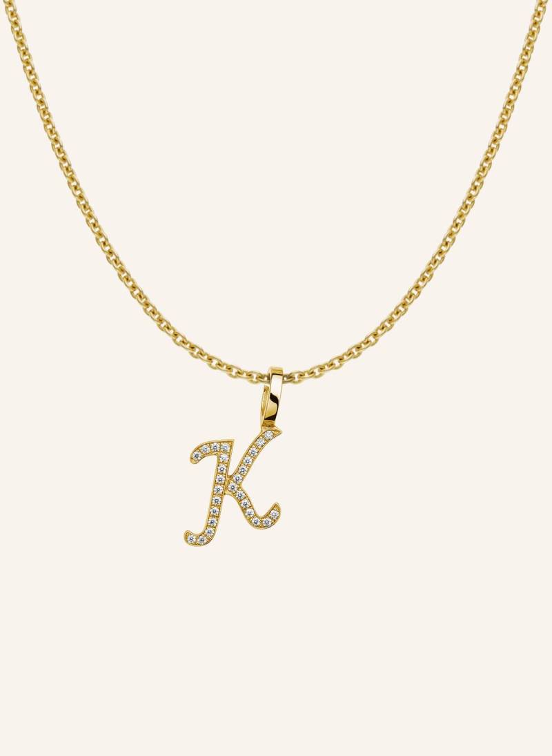 Cada Kette Tiny Diamond Letter K gold von CADA