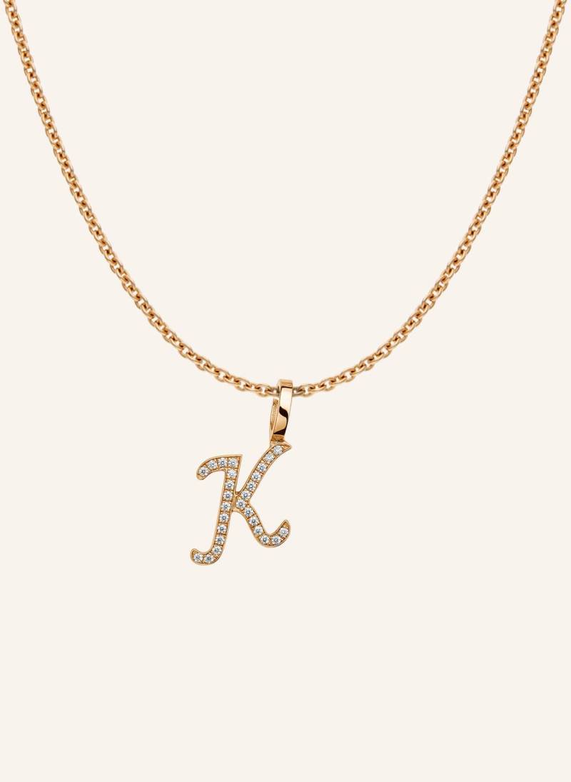 Cada Kette Tiny Diamond Letter K rosegold von CADA