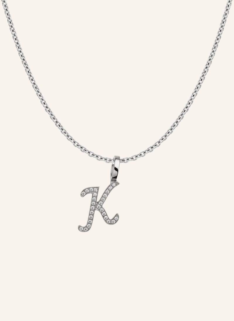 Cada Kette Tiny Diamond Letter K silber von CADA