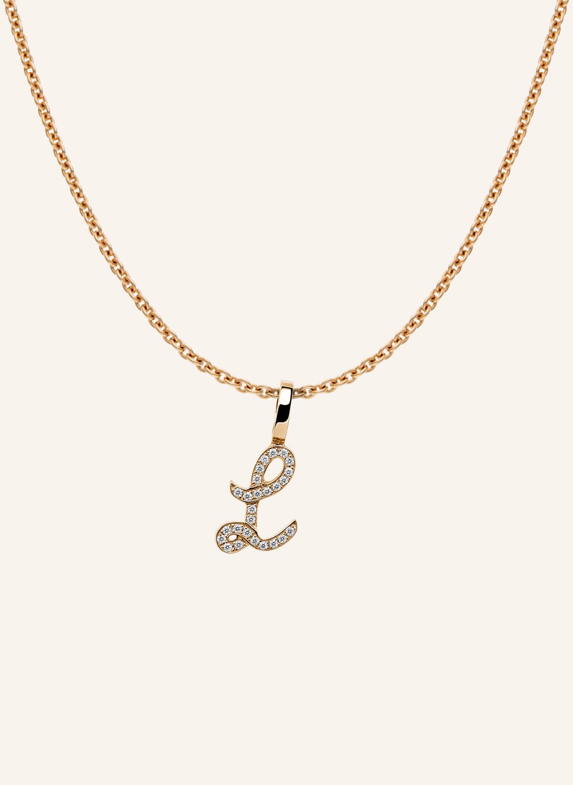 Cada Kette Tiny Diamond Letter L rosegold von CADA