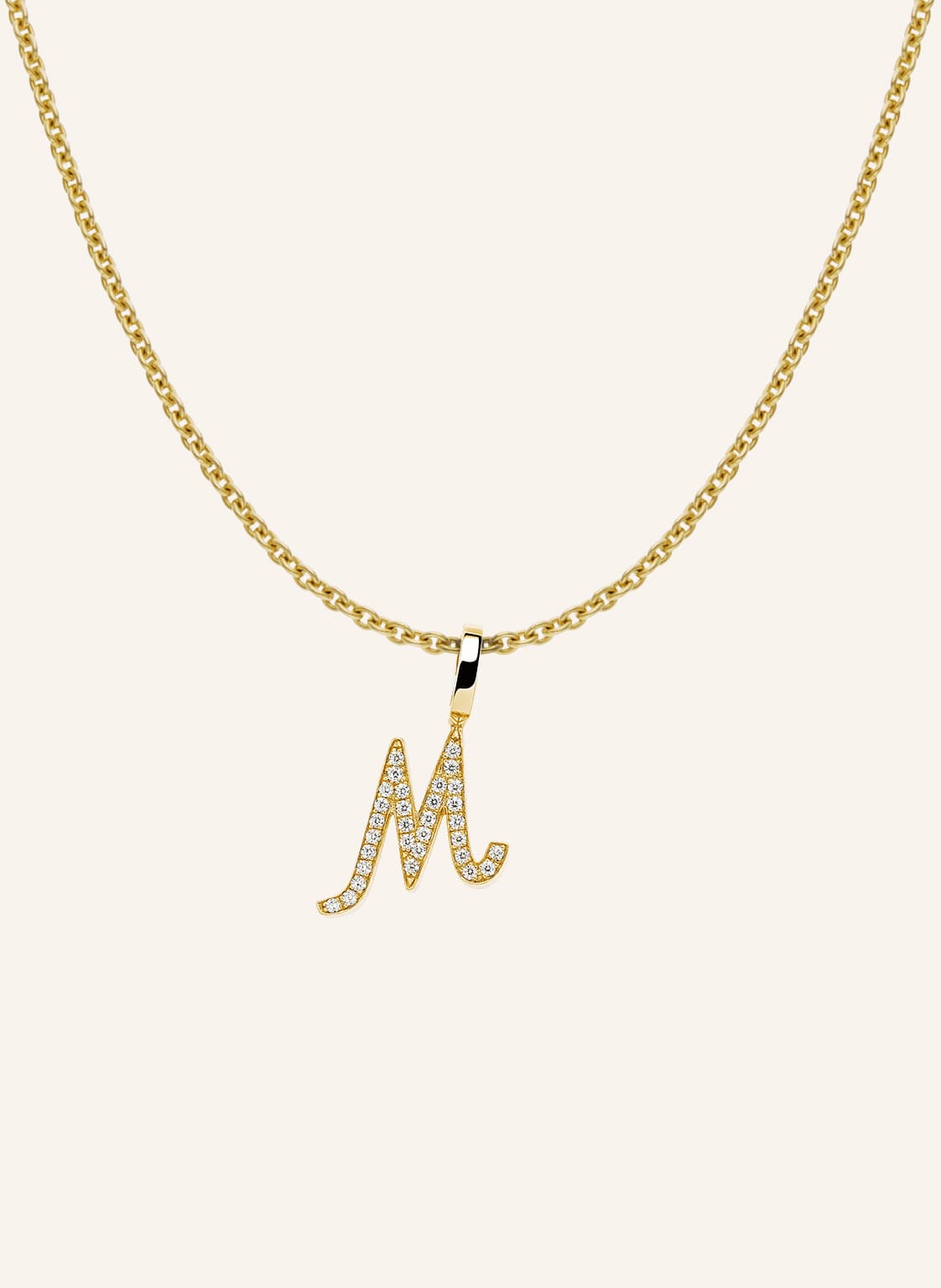 Cada Kette Tiny Diamond Letter M gold von CADA