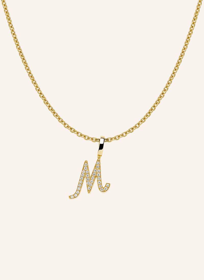 Cada Kette Tiny Diamond Letter M gold von CADA