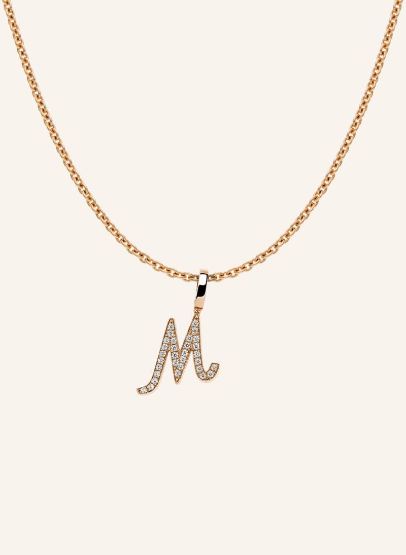Cada Kette Tiny Diamond Letter M rosegold von CADA