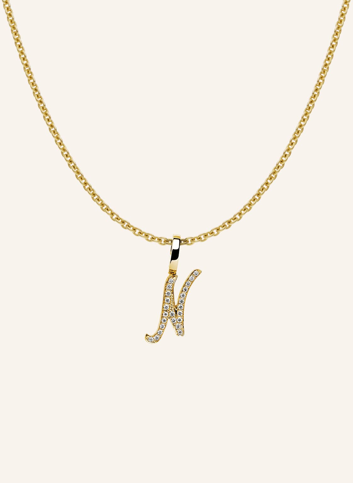 Cada Kette Tiny Diamond Letter N gold von CADA