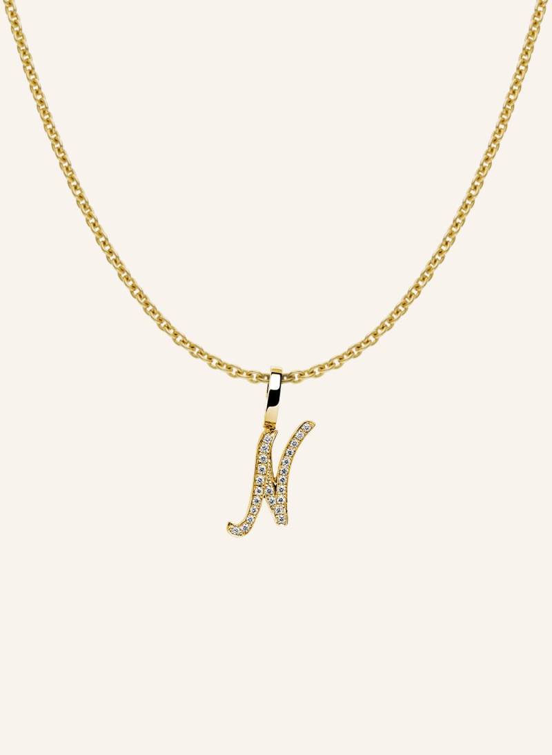 Cada Kette Tiny Diamond Letter N gold von CADA