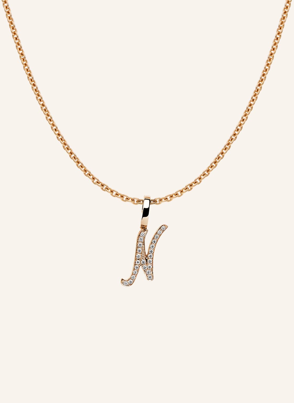 Cada Kette Tiny Diamond Letter N rosegold von CADA