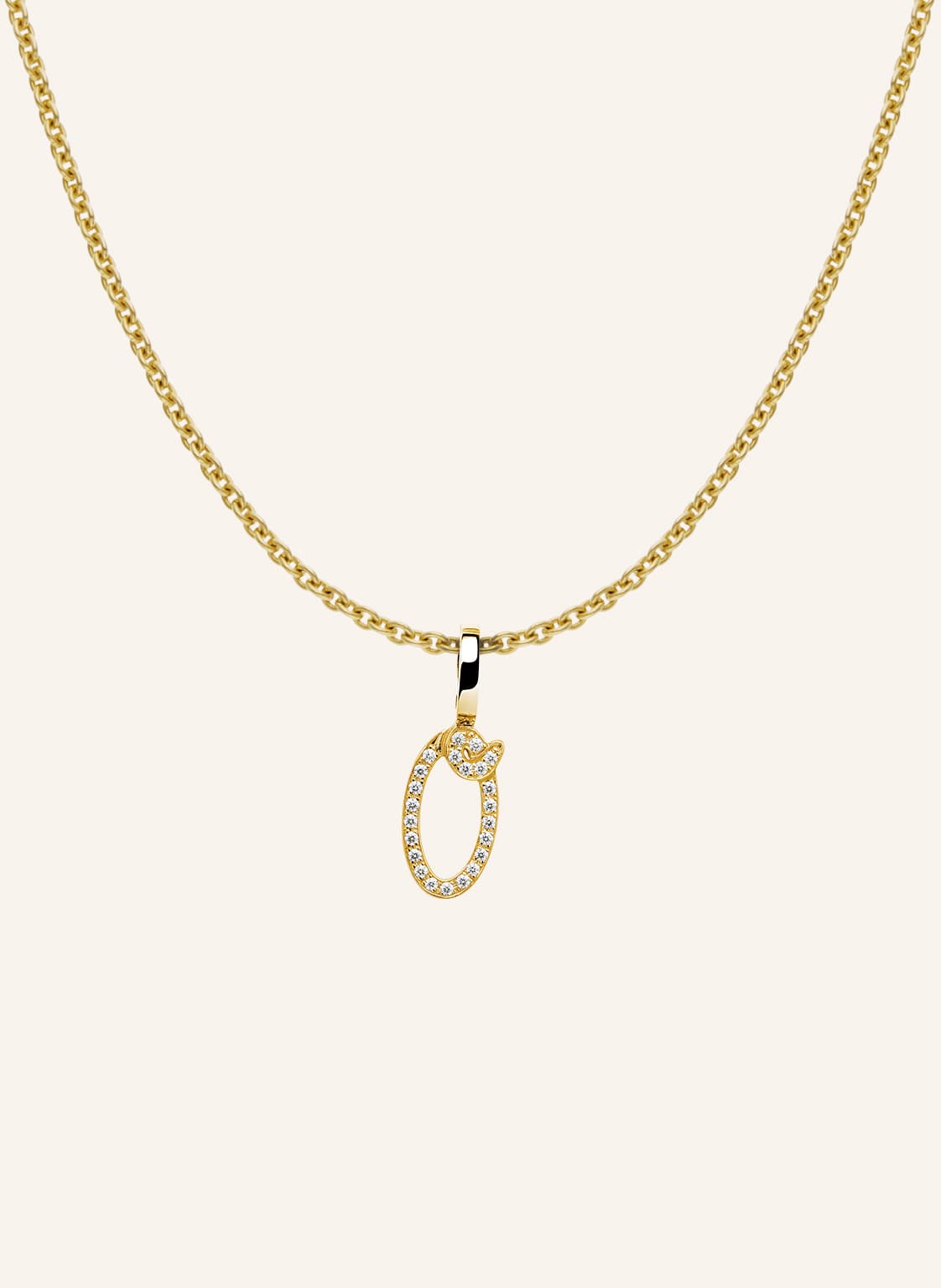 Cada Kette Tiny Diamond Letter O gold von CADA