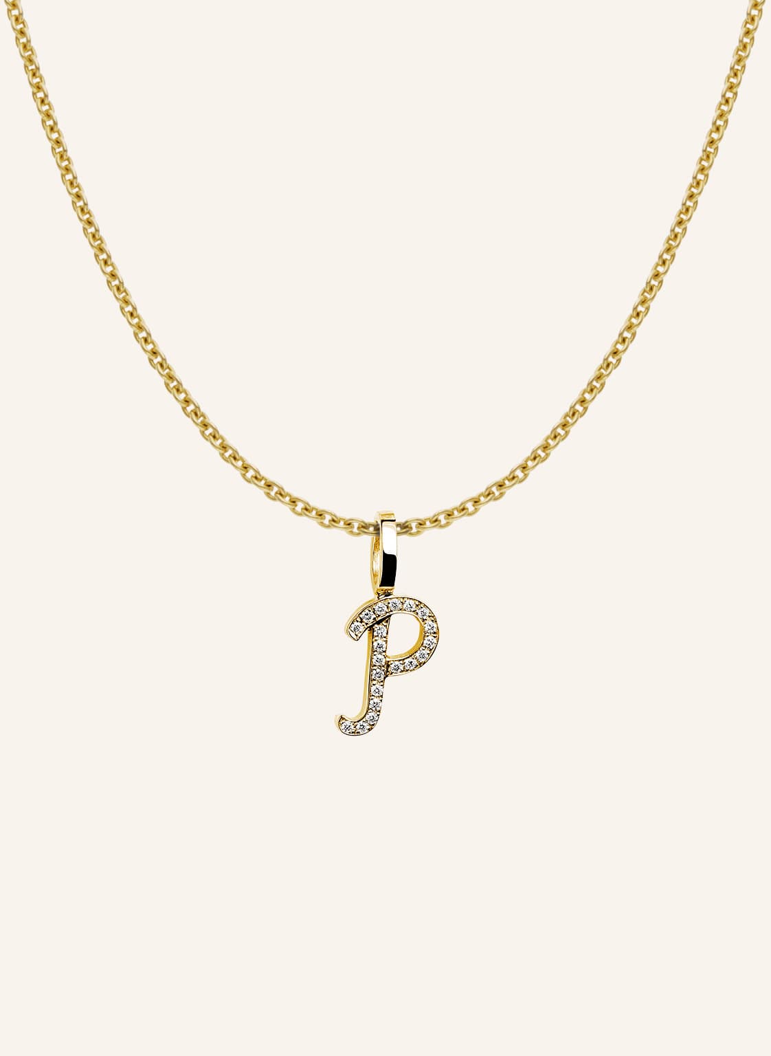 Cada Kette Tiny Diamond Letter P gold von CADA