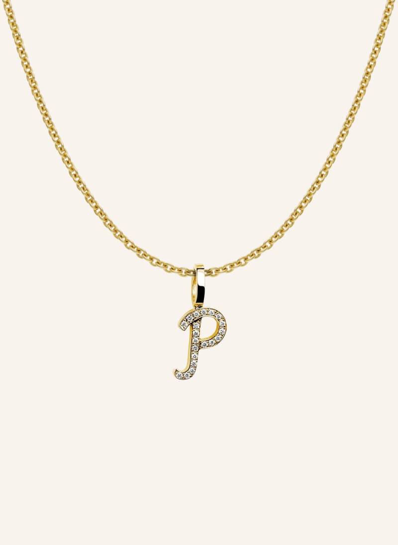 Cada Kette Tiny Diamond Letter P gold von CADA