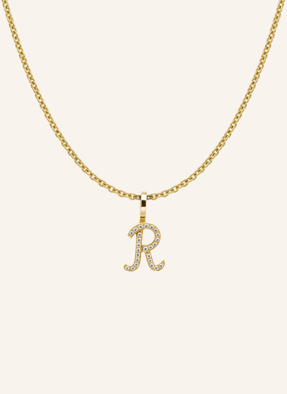 Cada Kette Tiny Diamond Letter R gold von CADA