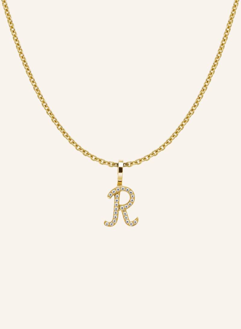 Cada Kette Tiny Diamond Letter R gold von CADA