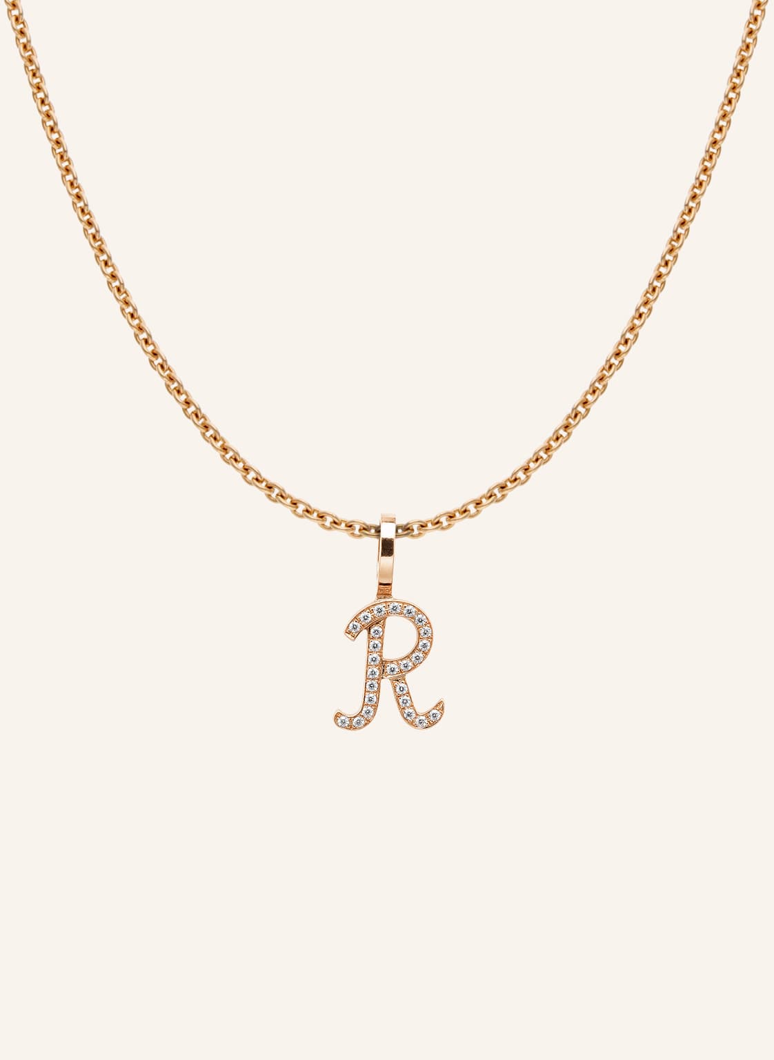 Cada Kette Tiny Diamond Letter R rosegold von CADA