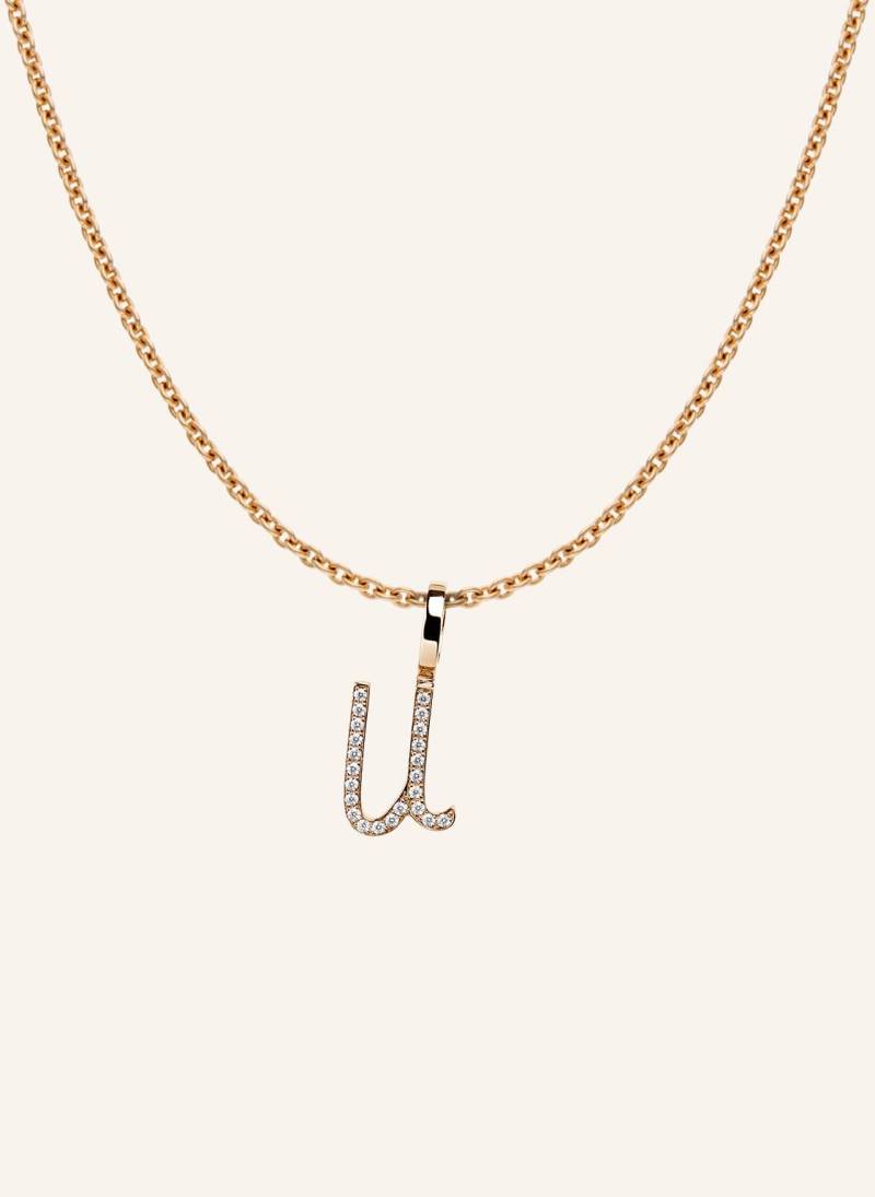 Cada Kette Tiny Diamond Letter U rosegold von CADA