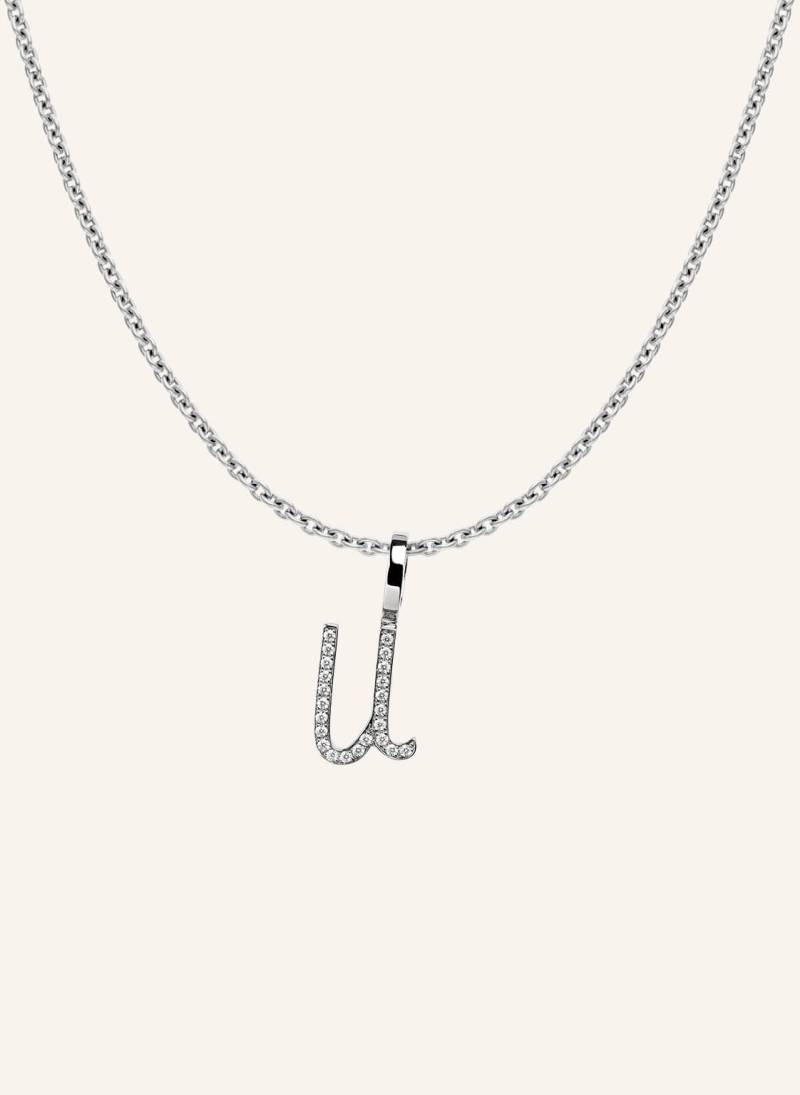 Cada Kette Tiny Diamond Letter U silber von CADA