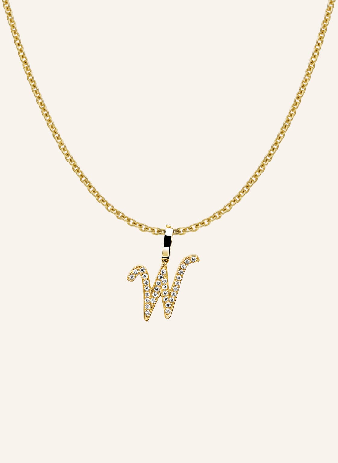 Cada Kette Tiny Diamond Letter W gold von CADA
