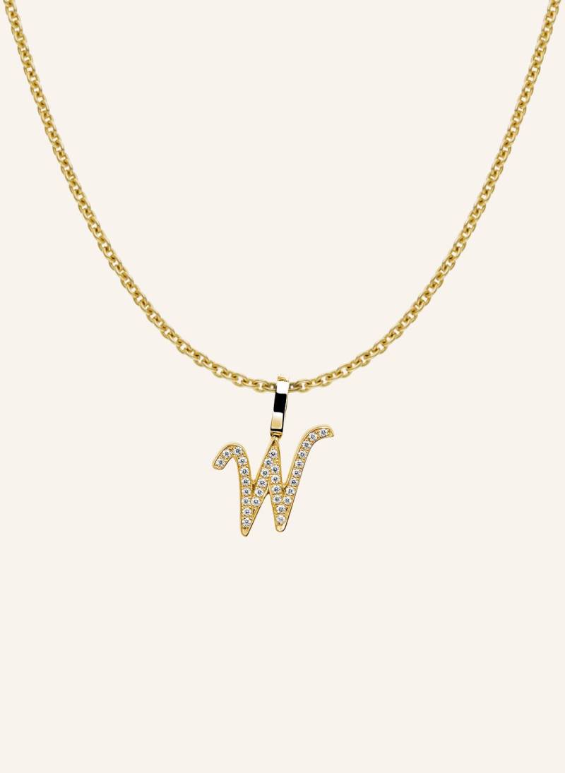 Cada Kette Tiny Diamond Letter W gold von CADA