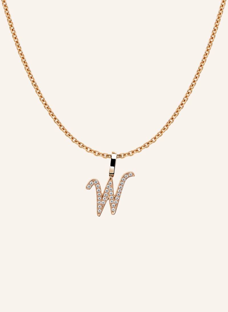 Cada Kette Tiny Diamond Letter W rosegold von CADA