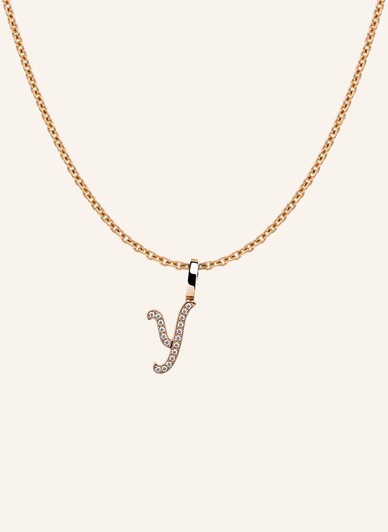 Cada Kette Tiny Diamond Letter Y rosegold von CADA
