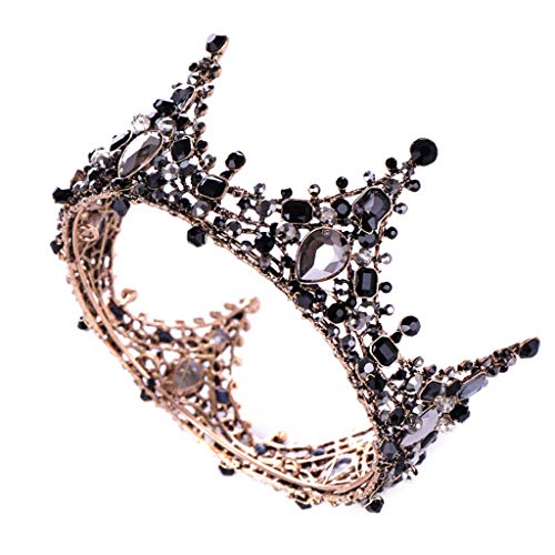 CADANIA Braut Krone Barock Schwarz Strass Vollkreis Tiara Kopfschmuck Kopfschmuck Frauen Geburtstagsfeier Cosplay Requisiten Dekoration Braut Hochzeit Vintage Retro Antike Geschenke CADANIA Braut Krone Barock Schwarz Strass Vollkreis Tiara Kopfschmuck Kopfschmuck Frauen Geburtstagsfeier Cosplay Requisiten Dekoration Braut Hochzeit Vintage Retro Antike Geschenke von CADANIA