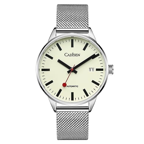 CADISEN Automatik Uhr Herren Mechanische Saphirglas Wasserdicht Beiläufig Unternehmen (Blaue Welle)… von CADISEN