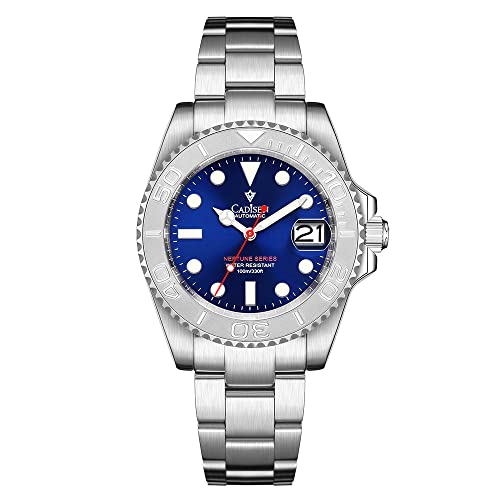 CADISEN Automatik Uhr Herren Mit Gangreserve Saphirglas Wasserdicht Armbanduhr Uhren Männer (Blau) von CADISEN