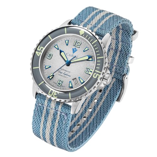 CADISEN Automatik Uhr Herren Mineralglas AR-Beschichtung 100M Wasserdicht Armbanduhr Beiläufig (8239weiß) von CADISEN