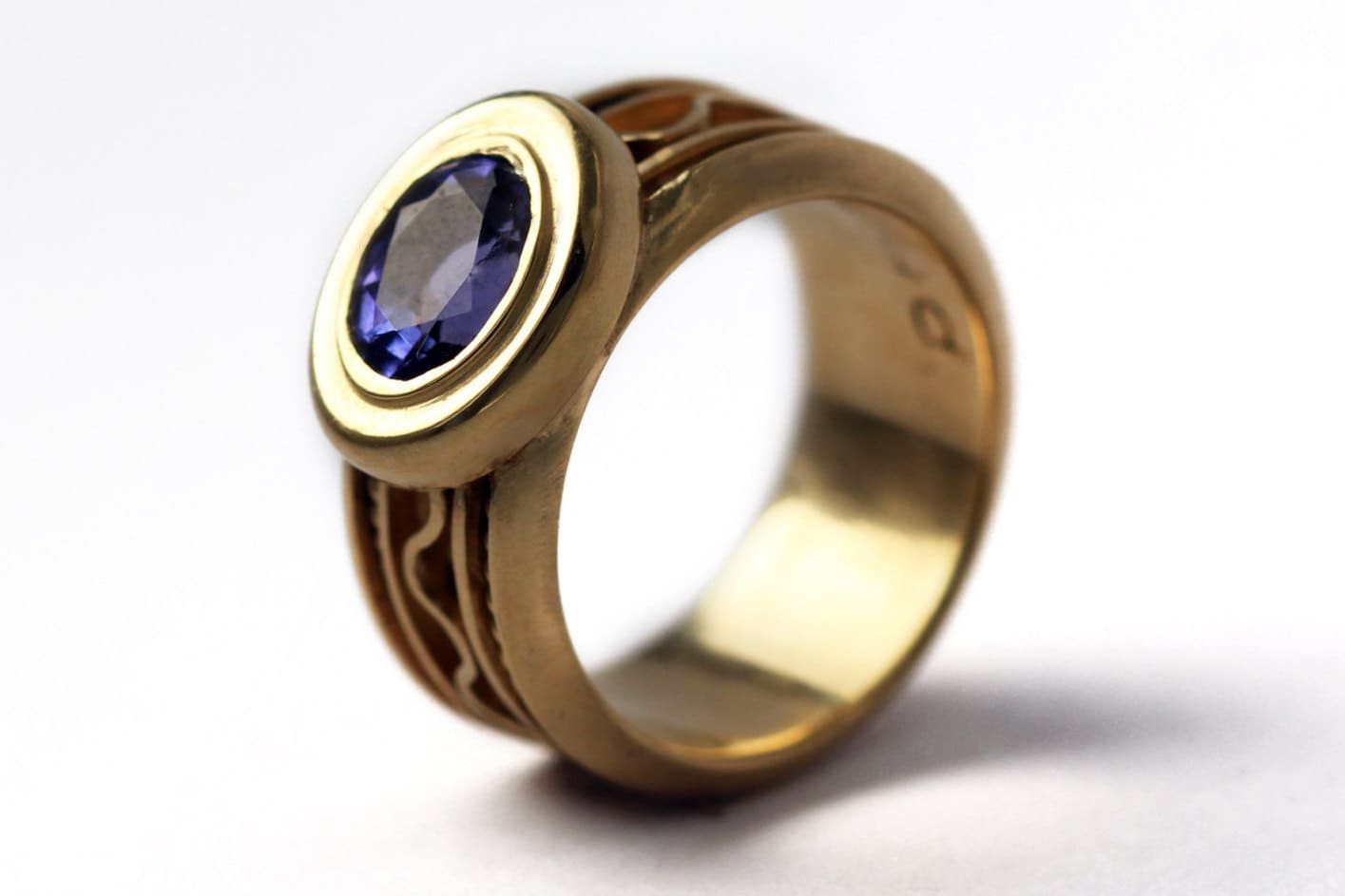 18K Goldring Mit Blauem Tansanit Aaa, Birthstone, Einzigartiger Verlobungsring, Versprechensring, Handgemachter Schmuck, Tansanit, Statementring von CADIjewelry