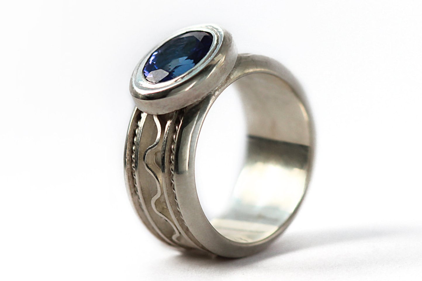 Aaa Blue Tansanit Ring, Schmuck, Silber Verlobungsring, Einzigartiger Versprechen Handgemachter Statement Ring von CADIjewelry