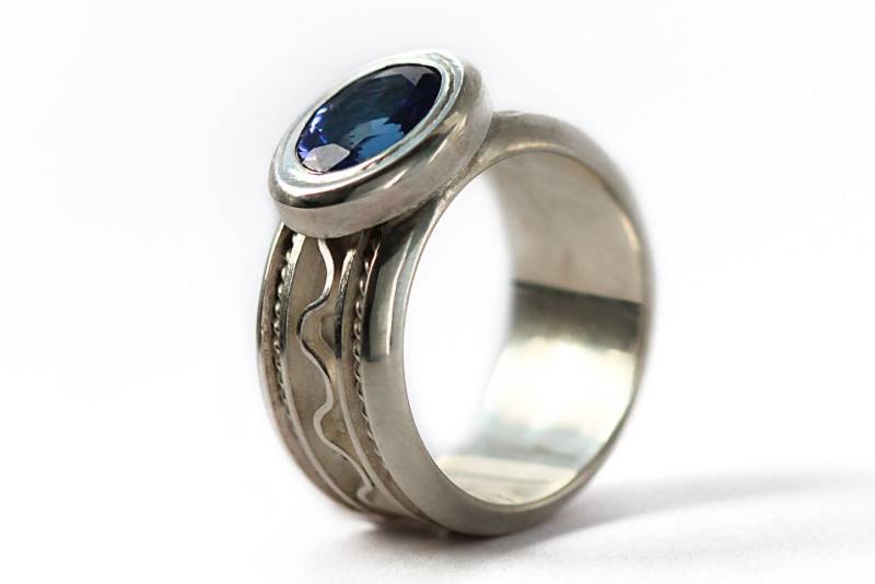 Aaa Blue Tansanit Ring, Schmuck, Silber Verlobungsring, Einzigartiger Versprechen Handgemachter Statement Ring von CADIjewelry