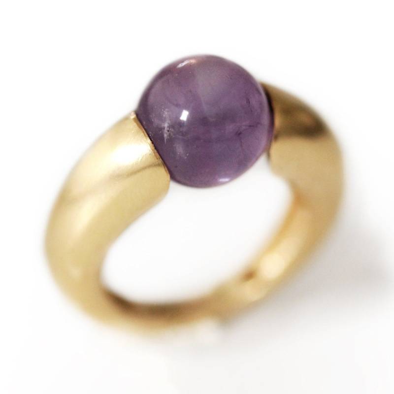 Amethyst Ring, Schlichter Goldring, Edelstein Großer Lila Statement Ring von CADIjewelry