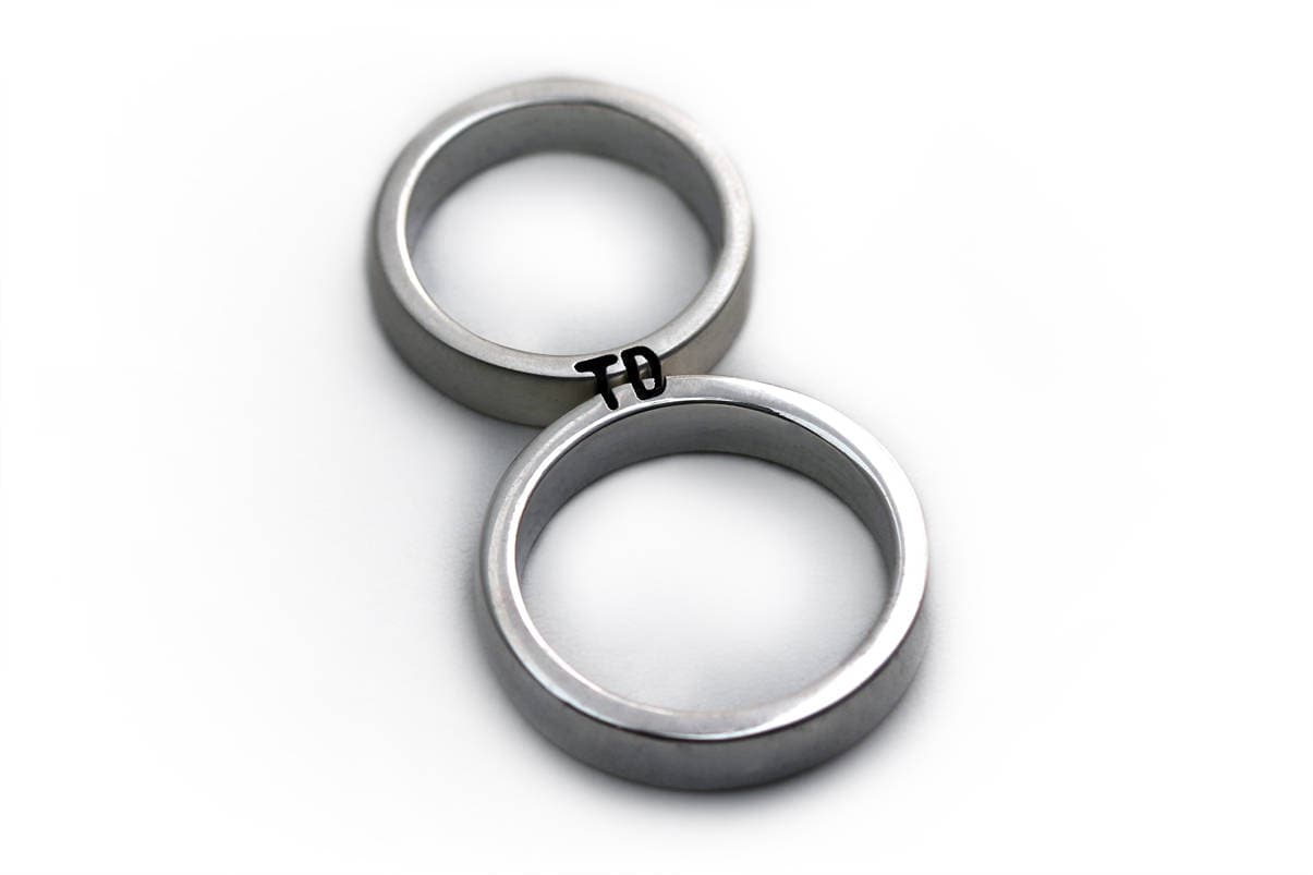 Initialen Passende Ringe, Versteckte Botschaften Für Seine Und Sie Einzigartige Trauringe, Herren Eheringe, Individuelles Hochzeitsband Set von CADIjewelry