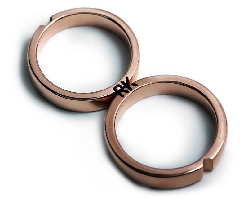 Initialen Und Herz Passende Ringe, Versteckte Nachrichten Benutzerdefinierte Hochzeit Band Paar, Herren Eheringe, Set, Personalisierte Paare Bands von CADIjewelry