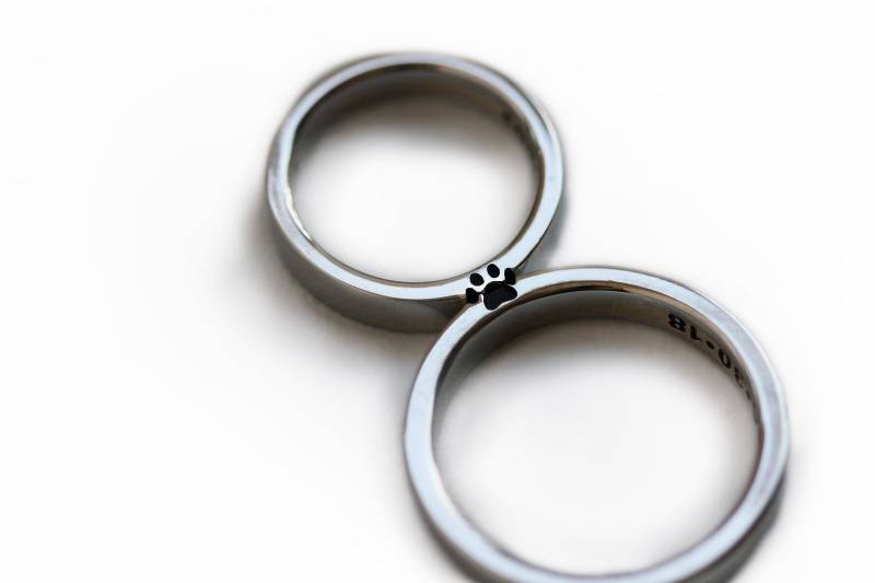 Katzenring, Katzen - Oder Hunde-Liebhaber-Geschenk, Alternatives Verlobungsring-Set, Pfotenring, Hundeschmuck, Geek-Verlobungsring, Tierring von CADIjewelry