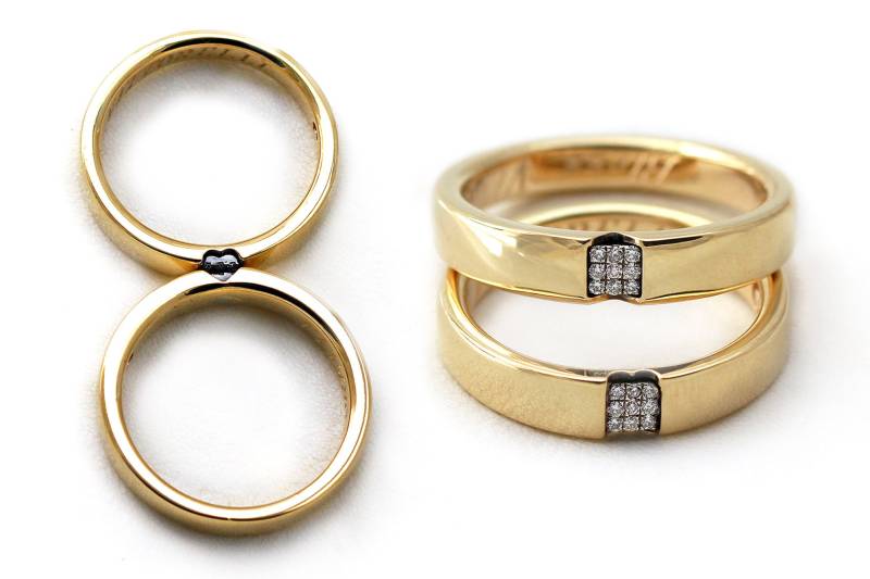 Passende Eheringe, Diamant-Cluster-Ring, Ringe Für Paar, Gold Hochzeit Ring Set, Zierliche Versprechen Ring, Seine Und Ihre Ringe, Feine Schmuck von CADIjewelry