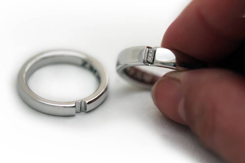 Passende Set Versprechen Ring in Weißgold, Hochzeit Und Verlobung Diamant Ringe, Benutzerdefinierte Paar Bänder von CADIjewelry