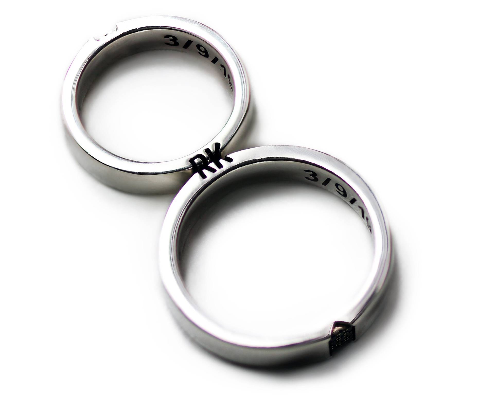 Versprechen Ringe Für Paare, Personalisierte Hochzeitsring Mann, Passende Eheringe, Herzförmigen Ring, Ringe, Schwarze Diamant-Ring von CADIjewelry