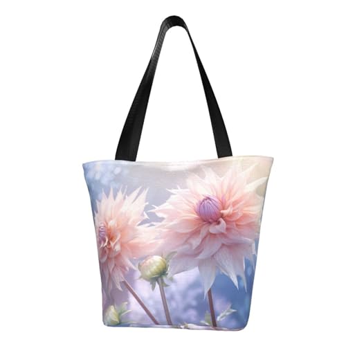 3 bunte Blumen, 1 Druck, bequeme Umhängetasche, Sommerhandtasche, Reisen, Strand, Arbeit, täglicher Gebrauch, vielseitiges Tragen von CADREWY